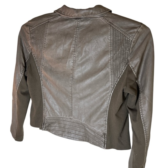 NWT 🔥 Brown Faux Leather Moto Jacket XL - Picture 6 of 6